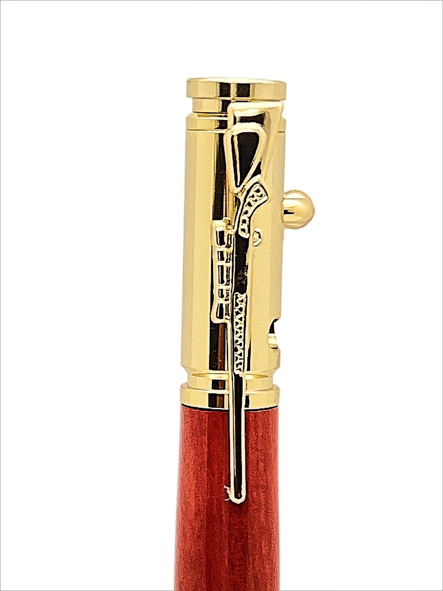 30 Cal Bolt Action Pen in Gold and Pink Ivory Wood