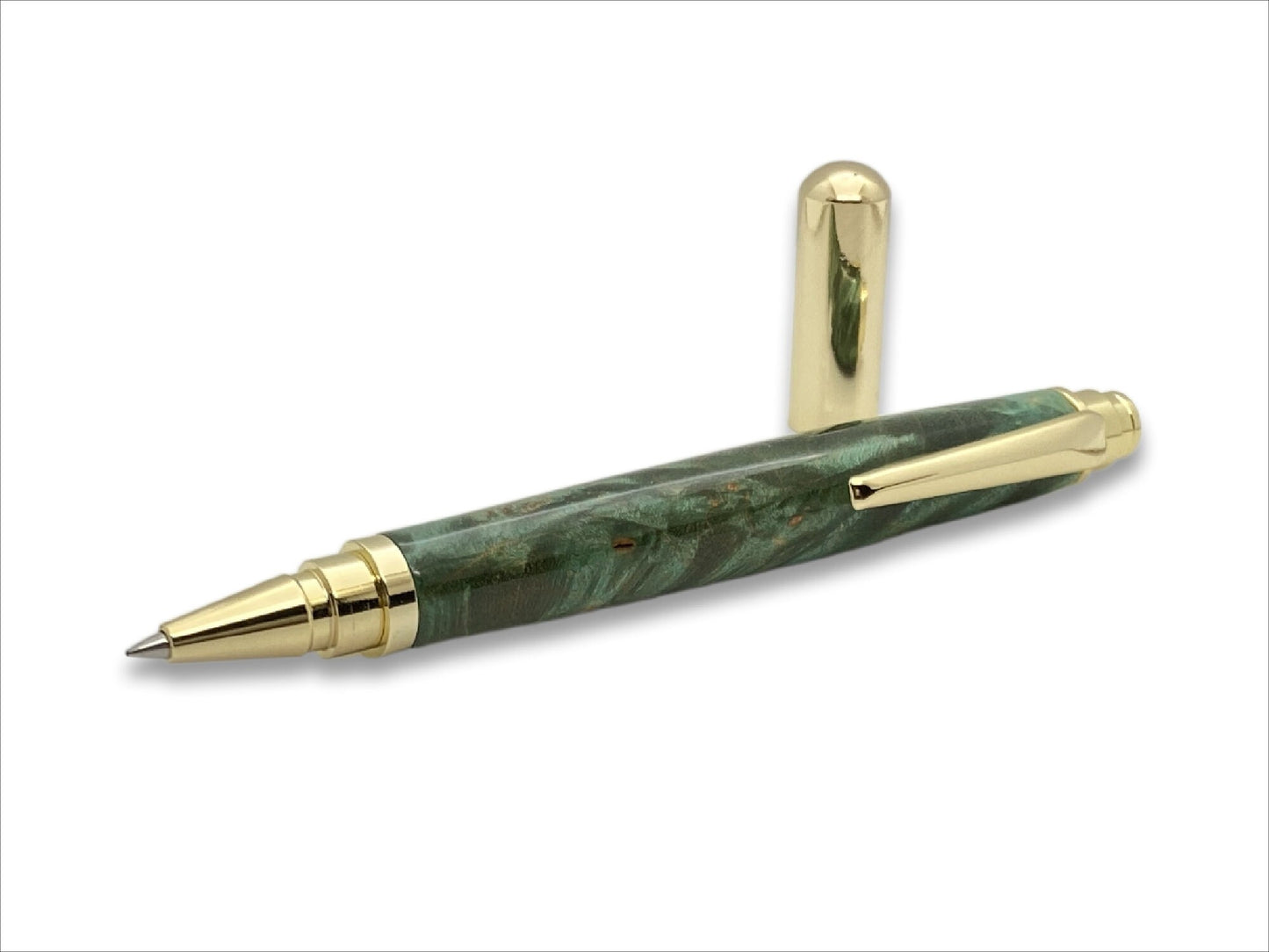 Rollester Rollerball Pen in Gold and Maple Burl