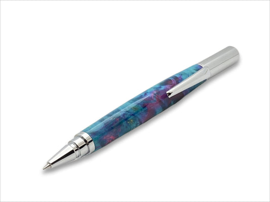 Rollester Rollerball Pen in Chrome and Maple Burl