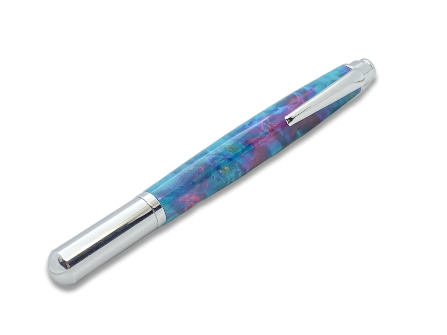 Rollester Rollerball Pen in Chrome and Maple Burl