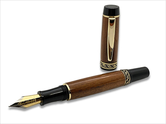 Olympian Elite Fountain Pen in 24kt Gold and Patagonian Rosewood